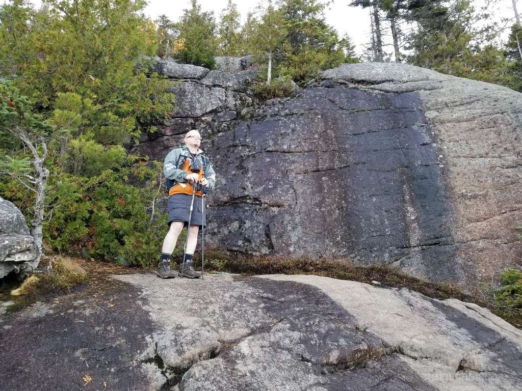 Enjoying views from first ledge